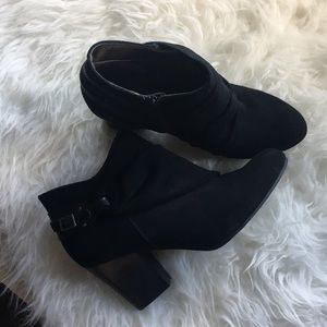 Andrew black suede booties size 9.5